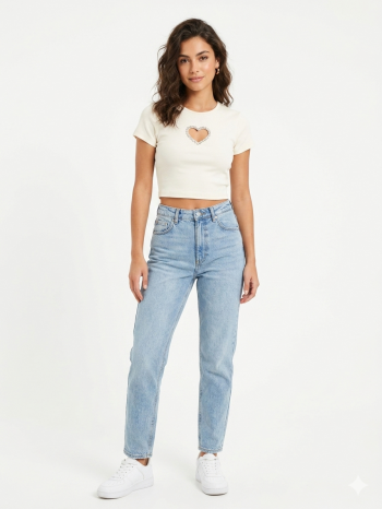 Diamond Cut-Out Heart Tee